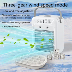 Nouveau ventilateur de bureau portable à double pulvérisation, faible bruit, rechargeable par USB, petit climatiseur, souffleur d'air froid avec minuterie - Product Image 4