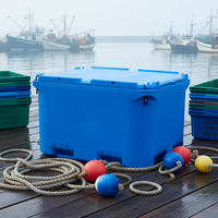Bac isotherme 660L pour marché de poissons, bac de transport grande capacité pour poissons vivants, idéal pour la présentation, le stockage et le commerce