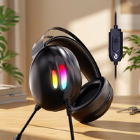LDON X2 Pro Headset Gaming Dinamis Over-Ear Berkabel Ramah Perjalanan RGB USB 7.1 Suara Mic Aktif Peredam Kebisingan Kabel 2m