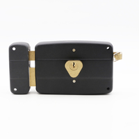 En gros, Serrure de porte à pêne dormant de sécurité extérieure style classique, Noir, Ensemble de serrure à encastrer 540, Cylindre en laiton, pour porte en bois