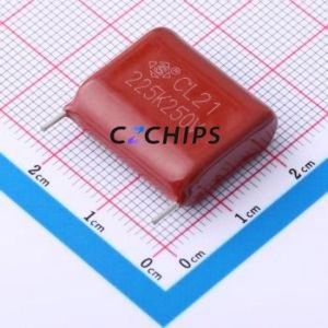 ตัวเก็บประจุแบบฟิล์ม L22E225KS140230180075EOY แบบ Through hole (THT), ระยะขา P=20 มม. ความจุ 2.2uF 10% แรงดัน 250V โพลีเอสเตอร์เคลือบโลหะ - Product Image 1