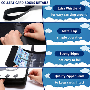 Carpeta de tarjetas de bolsillo para niños y niñas, compatible con TCG <span class=keywords><strong>Yugioh</strong></span>, juguetes de regalo, Pokeball blanco y negro, 400 - Product Image 3