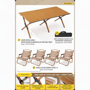 Ensemble <span class=keywords><strong>de</strong></span> <span class=keywords><strong>table</strong></span> <span class=keywords><strong>de</strong></span> <span class=keywords><strong>camping</strong></span> moderne avec 4 chaises pliantes, <span class=keywords><strong>table</strong></span> en acier carbone imitation bois, <span class=keywords><strong>table</strong></span> pliable pour le <span class=keywords><strong>camping</strong></span> en famille et les pique-niques en plein air - Product Image 1