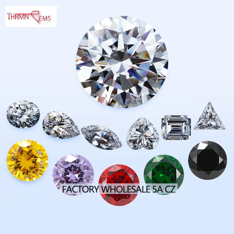 Prosperando Gems atacado Colorido Gems Diamante Sintético CZ pedra Solto Gemstone preço zircônia cúbica