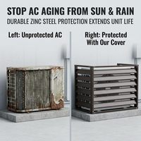 Cache-climatiseur en aluminium léger marron-gris avec persiennes pour protection de la vie privée - Vente en gros