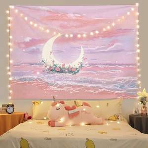 Tapiz de pintura al óleo de paisaje moderno, revestimiento de tela de pared decorativo grande para dormitorio, mesita de noche, dormitorio, decoración de pared elegante - Product Image 3