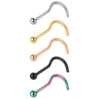 Anneau de nez articulé tendance Yazi en acier inoxydable 316L incrusté de zircon, hypoallergénique, bijou de piercing