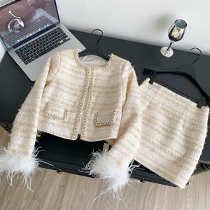 Roman 2-teiliges Set für Damen, Oberteil und hochtaillierter Patchwork-Hüftrock, Anzugkleidung, Großhandel - Product Image 1