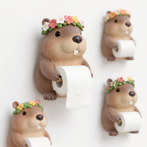 Lindo Portalápices de Resina con Forma de Capibara y Corona Floral - Adorable Porta Lápices <span class=keywords><strong>3D</strong></span> con Diseño de Animal, Organizador de Escritorio para el Hogar y la Oficina, Regalo - Product Image 4