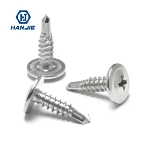 SS304 410 Modified Truss Wafer Phillips hex Head Tek Roofing Self Drilling Screws for Sheet Metal