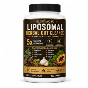 Capsules de nettoyage intestinal liposomales à base de plantes en gros avec noix noires et armoise, 120 pilules, marque privée OEM/ODM - Product Image 1