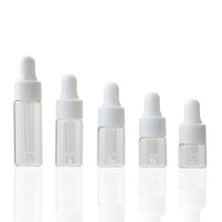 Emballage cosmétique 1ml 2ml 3ml 4ml 5ml Bouteille en verre pour huile essentielle et sérum avec surface givrée Mini flacon compte-gouttes en verre