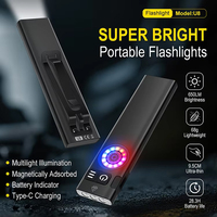Mini lampe de poche 650 lumens pour l'extérieur d'urgence magnétique portable lampes de poche plates lampe de poche rechargeable EDC
