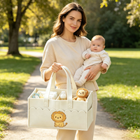 Organisateur de voiture portable en feutre personnalisé pour table à langer, cadeaux de naissance et de baby shower avec motif DIY
