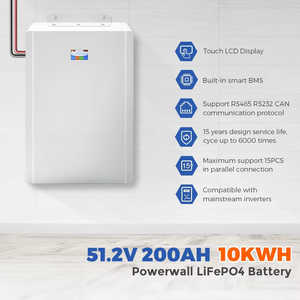 Batterie solaire au lithium pour Powerwall 51,2 V 48 V 280 Ah 300 Ah 10 kWh 15 kWh Lifepo4, montage mural, onduleur, stockage d'énergie domestique 10 kWh - Product Image 6