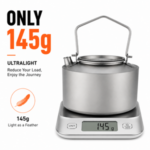 Bouilloire de camping en titane pur 980 ml, 145 g, ultralégère, portable, avec poignée pliable, pour le thé en extérieur, idéale pour le backpacking - Offre Spéciale - Product Image 2