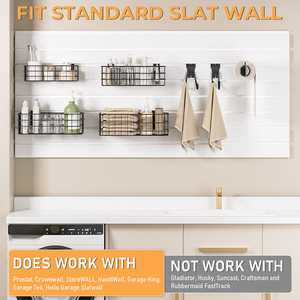 JH-Mech 헤비 듀티 슬랫월 훅 차고 수납 공간 절약형 U 및 J 훅 블랙 카본 스틸 슬랫월 액세서리 - Product Image 4