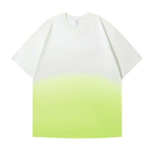 Camiseta de Cuello Redondo para <span class=keywords><strong>Hombre</strong></span>, 100% Algodón Puro de Alta Calidad, Logotipo Personalizado, Diseño de Color Degradado, Camiseta Extra Grande Estampada - Product Image 2
