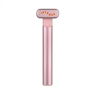 Private Label Hot Compress Dark Circle Removal Wireless Rechargeable Ems Red Light Therapy Eye Beauty Pen