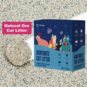 Litière pour chat en bentonite de sodium de qualité supérieure, particules uniformes, fond non collant, facile à nettoyer, forte absorption d'eau, forte désodorisation - Product Image 1
