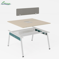 Bureau modulaire extensible moderne 4 places avec rangements intégrés et écrans d'intimité – Poste de travail collaboratif pour bureaux