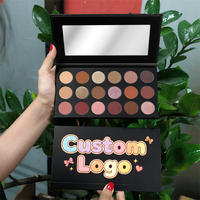 Palette de fards à paupières à marque privée, fini mat, scintillant, pailleté, haute pigmentation, longue tenue, tons nus, avec miroir intégré, logo personnalisé