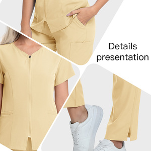 Conjunto de uniforme de trabajo para mujer, estilo jogger, con cuello en V, para clínica dental y uso médico, ideal para lavado de manos y limpieza. ¡Gran éxito de ventas! - Product Image 3