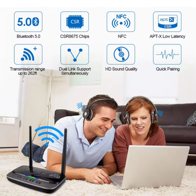 B21 Long-distance Antenna Model 80M Fiber Optical Bluetooth Receiver Transmitter for PC Car TV