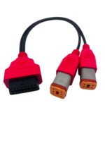 Cable divisor en Y OBD II de alta resistencia para camiones, de OBD16 a conector Deutsch 4+6, para diagnóstico y programación de motores diésel
