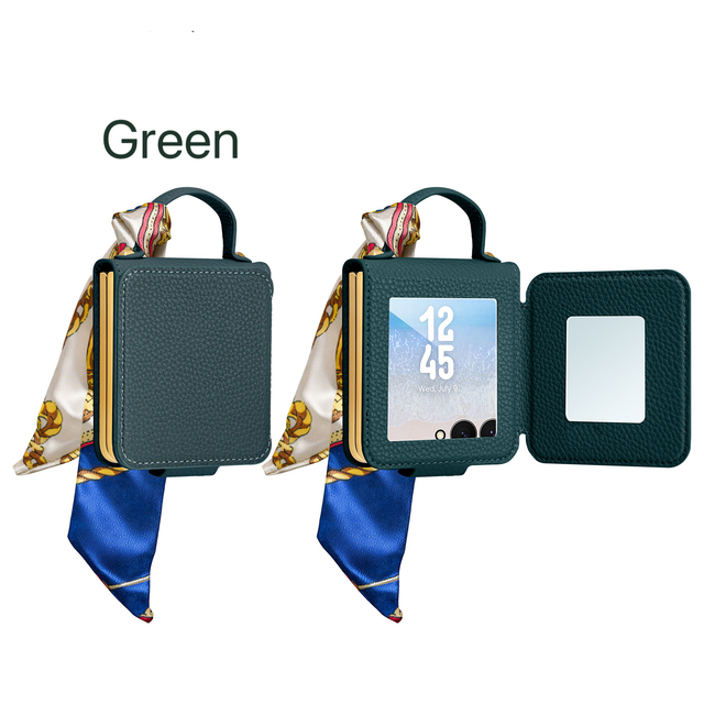 2025 New Mobile Phone Cases Luxury Soft PU Leather Mirror Mobile Cover for Samsung Galaxy Z Flip 7 6