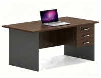 Bureau moderne en marbre bicolore, veiné noir et blanc, finition brillante, avec 3 tiroirs blancs verrouillables, assemblage facile – Meilleures ventes