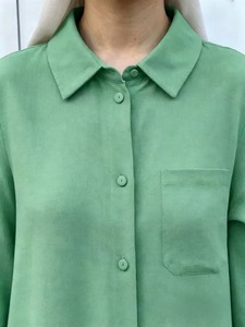 Ensemble deux pièces islamique modeste de Dubaï pour <span class=keywords><strong>femme</strong></span>, couleur unie, en polyester respirant, hauts et pantalons, longueur cheville, pour l'Aïd et l'été, idéal pour les célébrations - Product Image 5