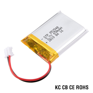 Batterie polymère au lithium en pochette <span class=keywords><strong>3</strong></span>.<span class=keywords><strong>7V</strong></span> <span class=keywords><strong>650mAh</strong></span> 300 cycles certifiée KC UL FCC PSE CE BIS CQC CB Vente en gros OEM - Product Image 1