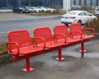 Meubles d'extérieur, banc d'attente en métal pour arrêt de bus, 4 places, siège extérieur en acier pour parc, siège public pour jardin, patio