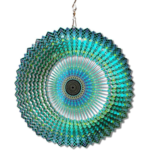 Carillons éoliens 3D suspendus Spinner <span class=keywords><strong>Mandala</strong></span> l'arbre de vie rotatif en acier inoxydable motif géométrique décoration de jardin à la maison - Product Image 3