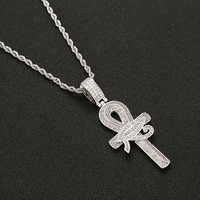 Bijoux en gros AAA CZ bijoux en or l'oeil d'horus ankh croix pendentif collier