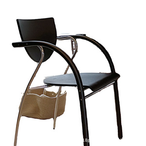 Fauteuil rembourré minimaliste moderne, siège noir, chaise de salle à manger pour adultes - Product Image 2