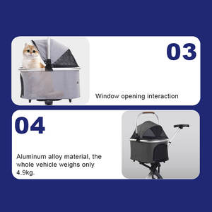 अच्छी गुणवत्ता 4 पहिया पालतू जानवर के लिए बिल्ली/पालतू जानवरों की यात्रा के लिए अच्छी गुणवत्ता 4 पहिया पालतू जानवर - Product Image 5