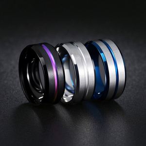 Fashion 8mm <b>Black</b> Non Fade Wedding Celtic Dragon <b>Rings</b> Inlaid Blue Zircon Stainless Steel <b>Rings</b> <b>for</b> <b>Men</b> Blue Carbon Fibre <b>Ring</b> - Product Image 4