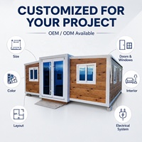 Maison mobile de luxe préfabriquée pliable à double aile, extensible, 3 chambres