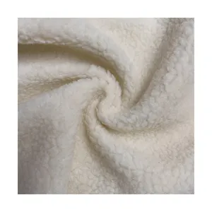 100% Polyester Sherpa Fleece Fabric Shrink Resistant Patterned for Women's and Men's Car Coats Jackets