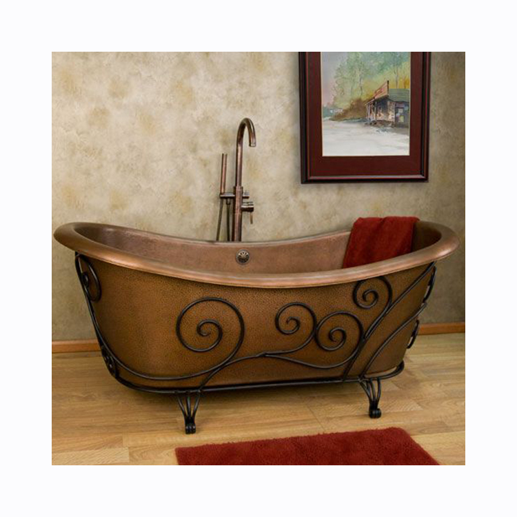 Wholesale Custom Luxury Cast Iron Bath Tub Fresstanding Copper Bathtubs For Adult