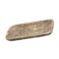 Plateau en bois de paulownia fait main en forme de cœur, finition rustique carbonisée vintage, plateau de service, bol à fruits minimaliste, table basse