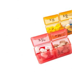 กล่องใส่ยาแบบพกพา 14 ช่อง สำหรับจัดยาประจำสัปดาห์ กล่องเก็บยาประจำเดือน - Product Image 4
