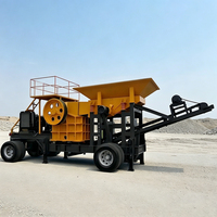 Mini concasseur mobile à vendre, petit concasseur de béton portable pour excavatrice, chargeuse-pelleteuse, concasseur de pierres mobile à quatre roues