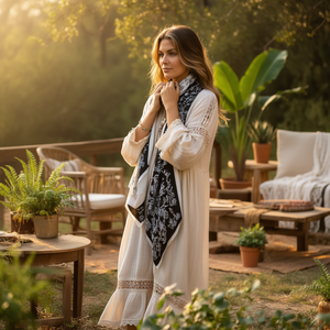 Fulare Triangular <b>Scarf</b> 135x60cm Floral Print <b>Chiffon</b> Shawl For Women Daily Wear Breathable Polyester - Product Image 2