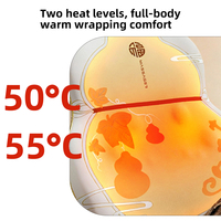 Vente en gros usine, produit phare ZL Y5350Y : Appareil de massage lombaire et cervical en forme de gourde jaune, coussin chauffant vibrant pour le dos et le cou