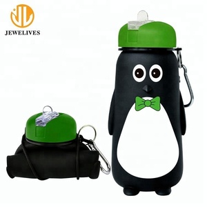 Bouteilles d'eau en silicone, best-seller, design pingouin, pour enfant - Product Image 3