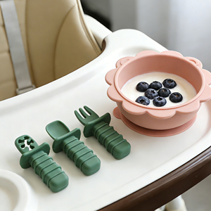 Juego de Cucharas de Silicona de Grado Alimenticio de Tres Piezas para Bebés, Fáciles de Sostener, en Varios Colores - Product Image 5