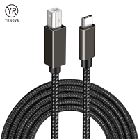 Cable de impresora de alta velocidad 5A tipo C puertos 3 en 1 P 2.1A Cable de transferencia de datos de carga micro-USB para cámara ordenador chaqueta de nailon